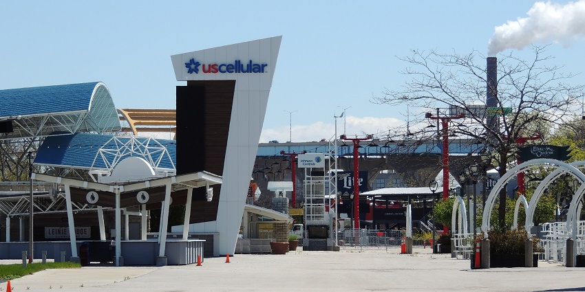 An image of the Summerfest stage performances with crowds enjoying the lakeside atmosphere