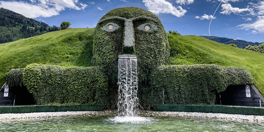 An image of the park of Swarovski Crystal Worlds, best place to visit in Innsbruck.