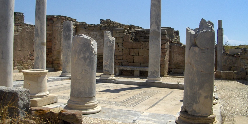 Ruins at the island of Delos is one of the best things to do in Mykonos In November.