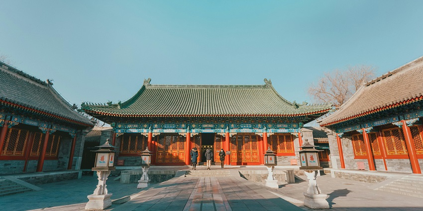 Image of green and blue buildings under the blue sky - Prince Gong’s Mansion