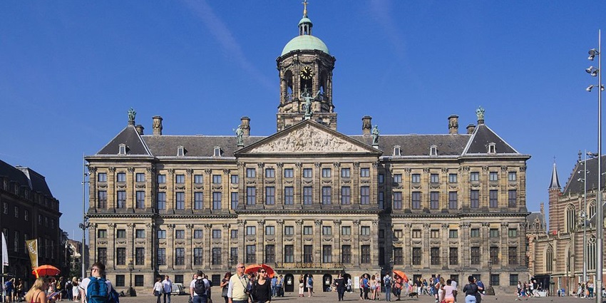 The stunning architecture of the Royal Palace, a place to visit in Amsterdam
