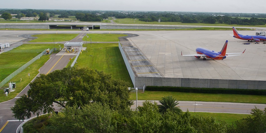 An image of the interior of Tampa International Airport, a famous airport in Orlando.