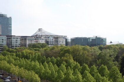 A view of the Museum of Modern Art, known for its modern artwork.