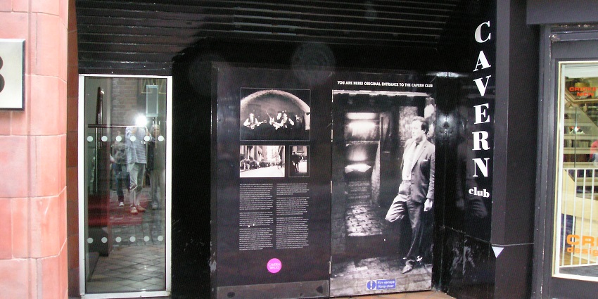 An image of the entrance of The Cavern Club, a famous nightlife spot in Liverpool.