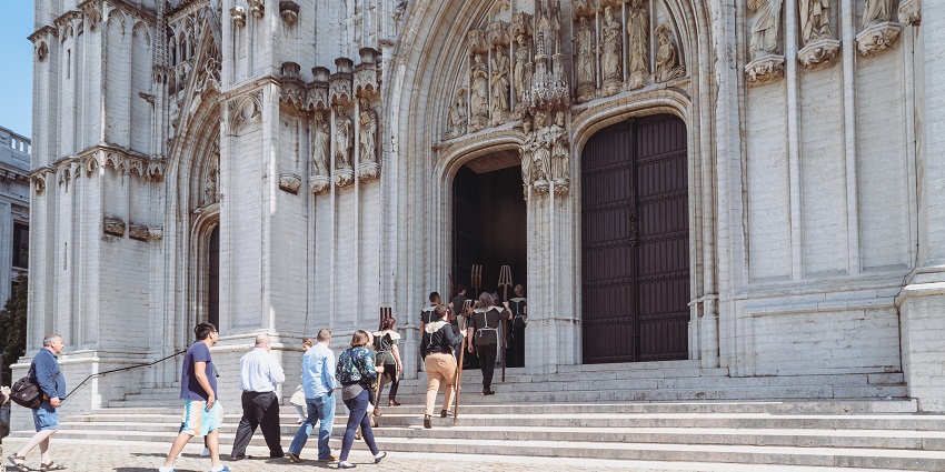 The stunning architecture of the famous Cathedral in Brussels