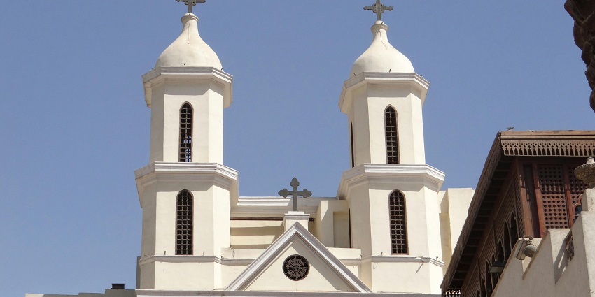 The top of the Hanging Church in Coptic Cairo - one of the places to visit in Cairo.