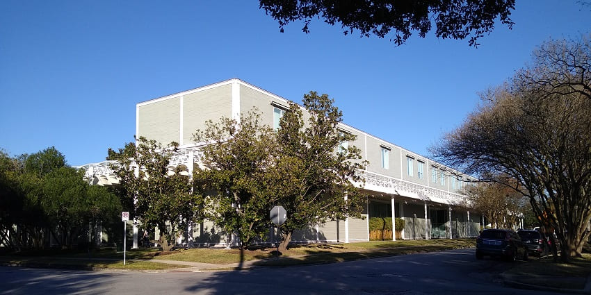 An exterior view of the Menil Collection museum, Houston.