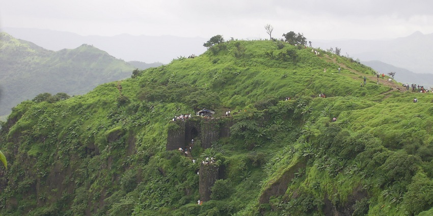 The amazing view of the mountains from the Sinhagad Fort located in Pune, Maharashtra.