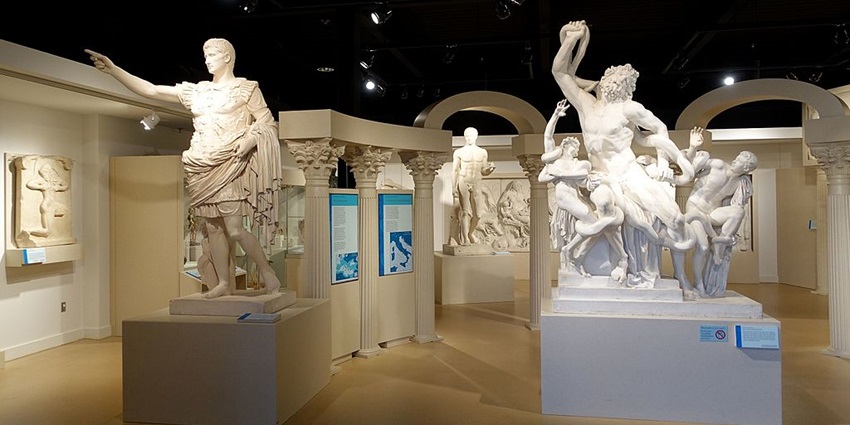 An interior view of the art pieces from the world at the Spurlock Museum in Urbana, Illinois