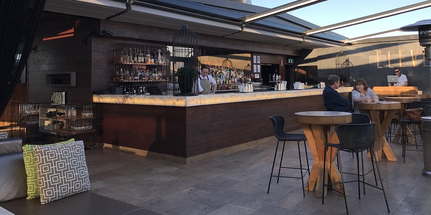 Open-air lounge perfect for drinks with a scenic view.