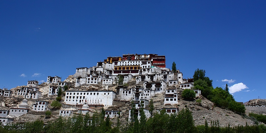 Majestic Buddhist monastery in Ladakh with stunning architecture and views, showcased in Leh Ladakh travel guide.