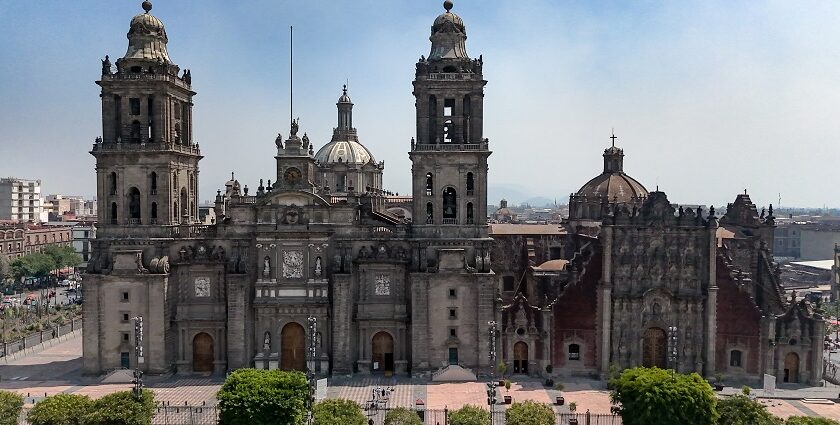 Stunning skyscrapers stand tall in the crowded urban area of Mexico City, the capital of Mexico.