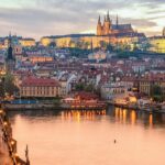 A panoramic view of Prague in October 2010, showcasing historic buildings and beauty.