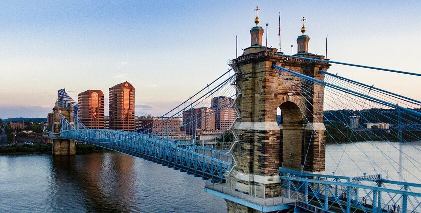 Image of popular Cincinnati bridge in Ohio - explore best things to do in Ohio