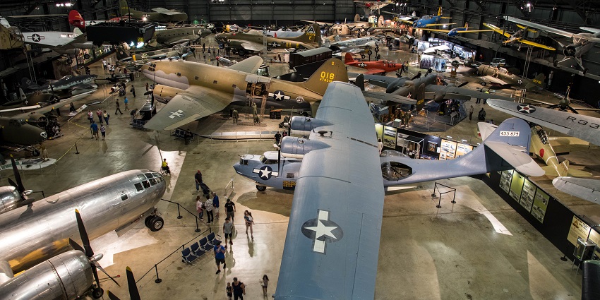 National Museum of the U.S. Air Force with the Air Force jets in World War II gallery