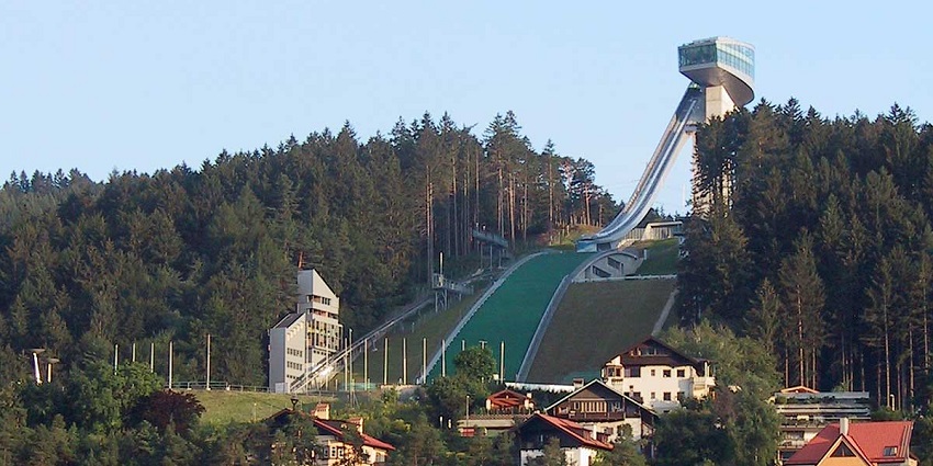 A view of the Bergisel Ski Jump, an iconic site with some thrilling things to do in Innsbruck.