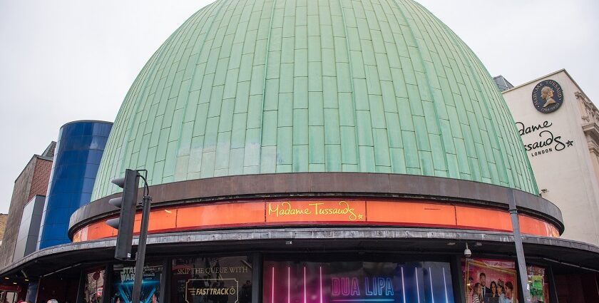 An image of The Madame Tussauds is a wax museum in London near the Planetarium