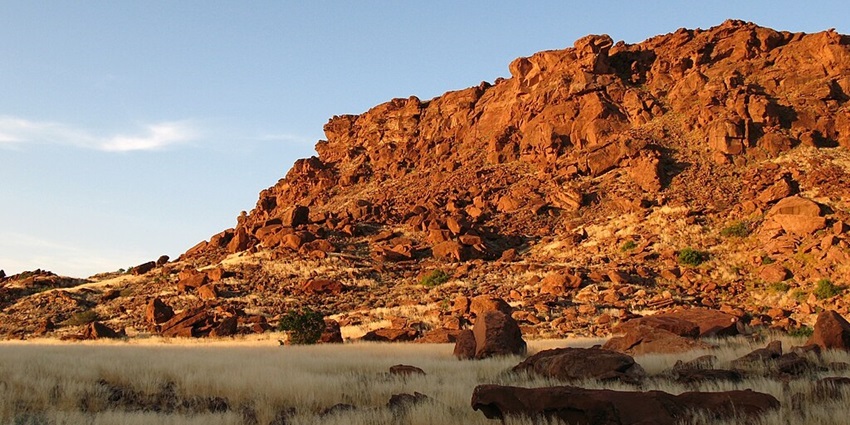 The beautiful animal rock painting in the Twyfelfontein near the National Park, Namibia.