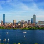 Image of Boston city with lake and buildings - best places for Valentine’s day in Boston