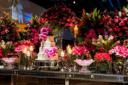 An image of the decorated table, perfect to celebrate Valentine's Day in Colorado.