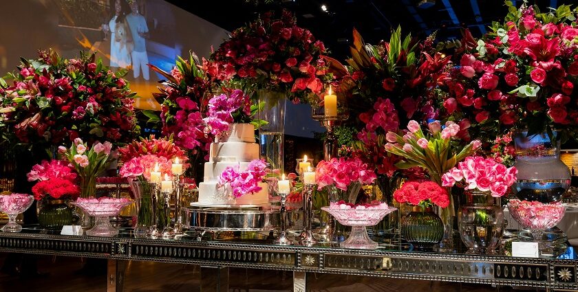 An image of the decorated table, perfect to celebrate Valentine's Day in Colorado.