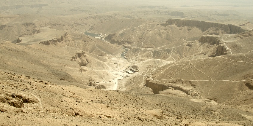 The ancient picture of the Valley of the Kings captured during 16th to 11th century, Egypt.
