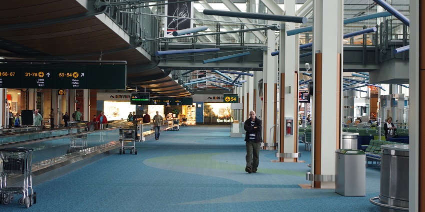 An image showing the Vancouver International Airport, one of the airports in Canada.