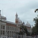 An image of Brompton Road outside the Victoria and Albert Museum located in London.