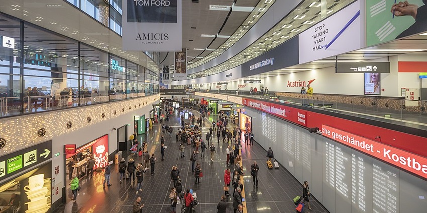 An image of Vienna International Airport, one of the famous airports in Austria