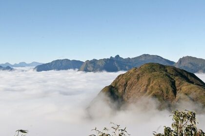 A cloud-covered Hoang Lien Son mountain range gives a heaven-like experience in Vietnam.