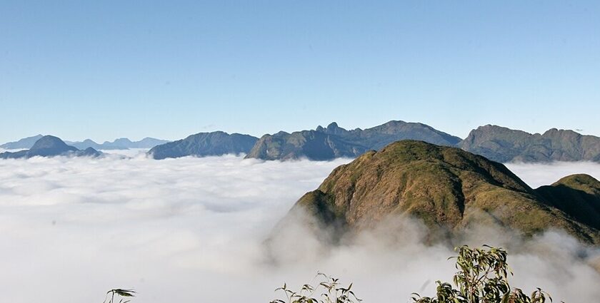 A cloud-covered Hoang Lien Son mountain range gives a heaven-like experience in Vietnam.