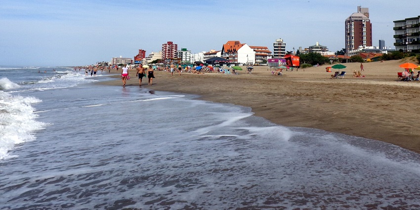 Vibrant beach in Argentina, known for its relaxed vibe and summer events