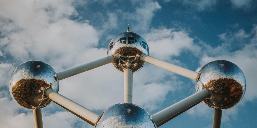 Tourists flock in to see the Atomium, one of the things to do in Belgium.
