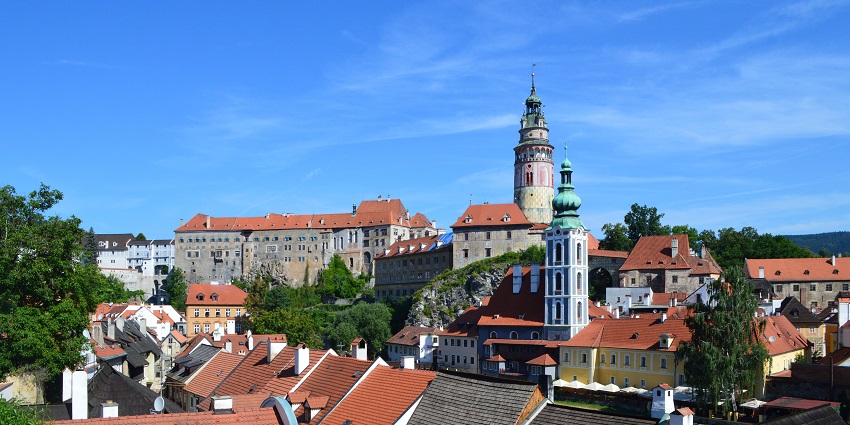 A picture of Cesky Krumlov Castle which offers one of the things to do in the Czech Republic.