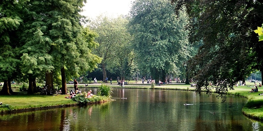 Vondelpark, a peaceful place to visit in Amsterdam in May.