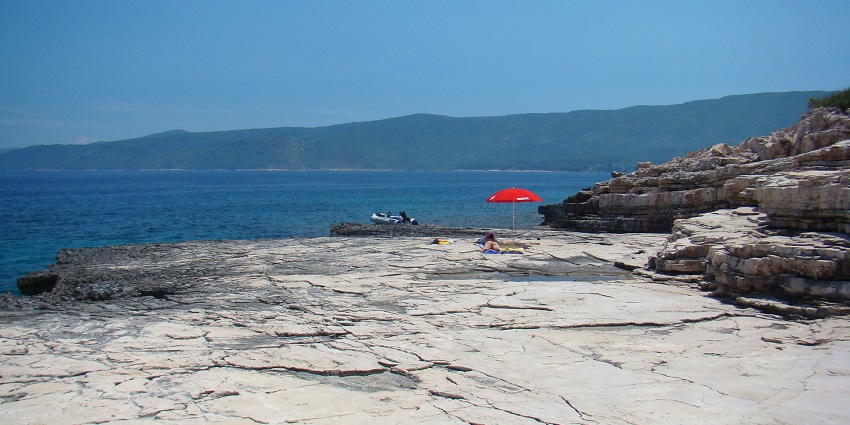 A picture of Calm Vrboska Beach, which is one of the most secluded Croatia Beaches.