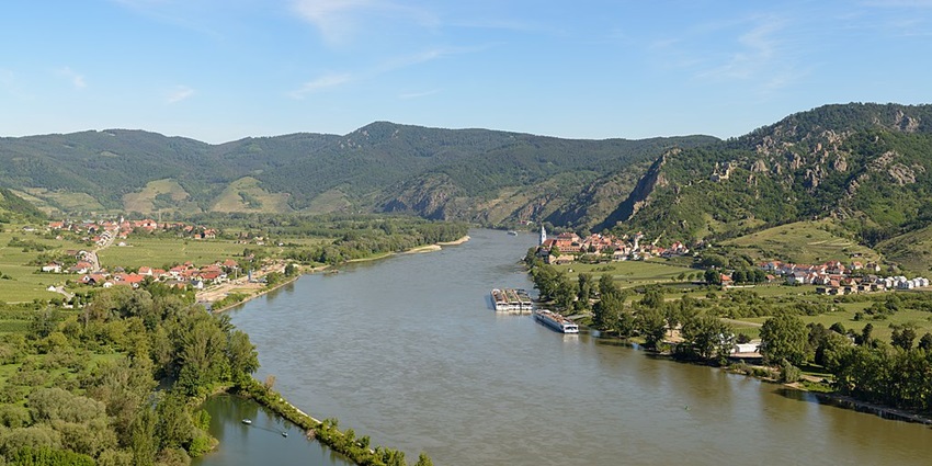 The Wachau Valley, a romantic Austrian getaway, features picturesque vineyards and the Danube River