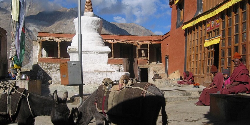 Inside the courtyard of Rangdum Gompa, 5km from Rangdum town, Suru Valley en route to Zanskar