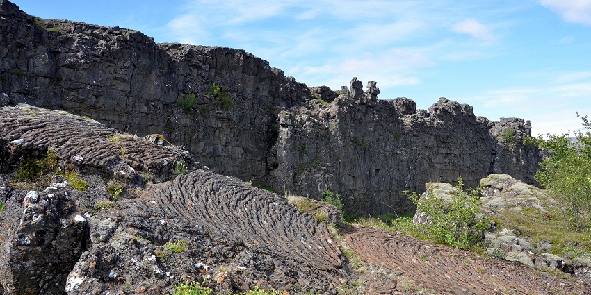 Scenic views of Almannagjá Gorge in the Thingvellir National Park
