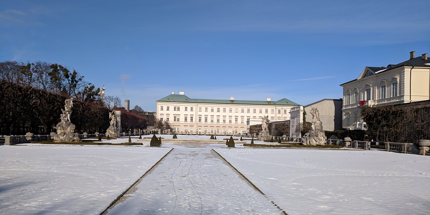 A picture of beautiful Mirabell Gardens, which offers some of the top things to do in Salzburg.