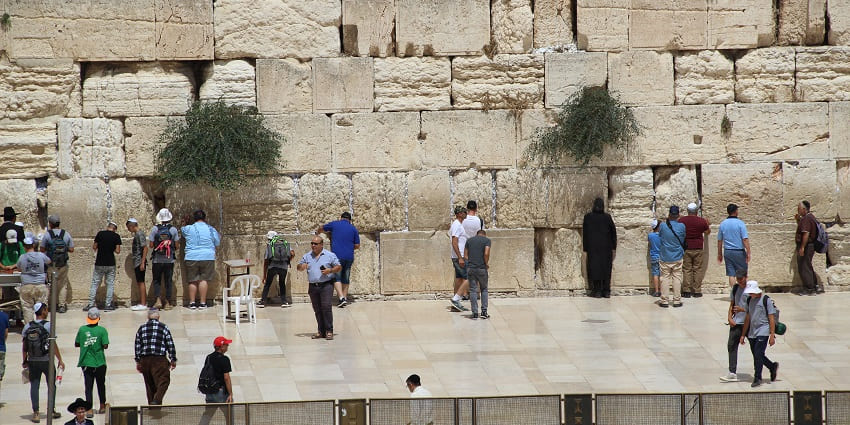 Sacred Jewish site where visitors pray and reflect in Jerusalem