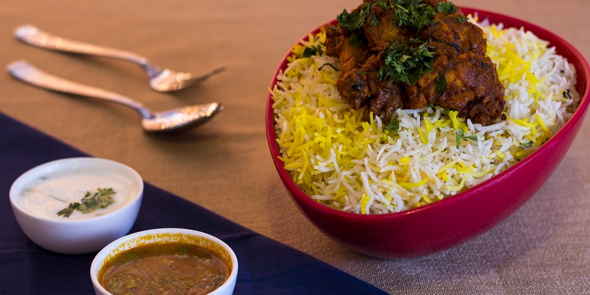 Iconic biryani, which captures the authentic flavors of Hyderabadi cuisine.
