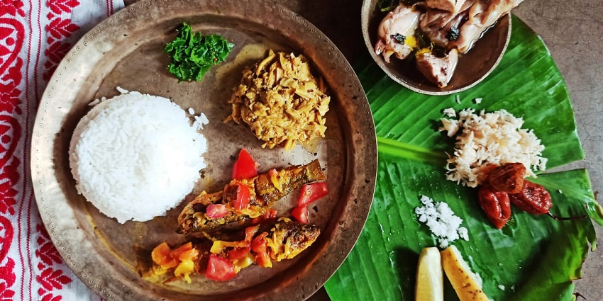 Savor authentic Assamese flavors at local eateries near Tengapani