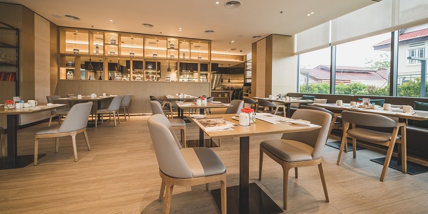 An image of a restaurant near the Design Museum located in London, England.