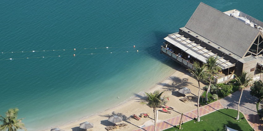 The picturesque view of the beach in Abu Dhabi.