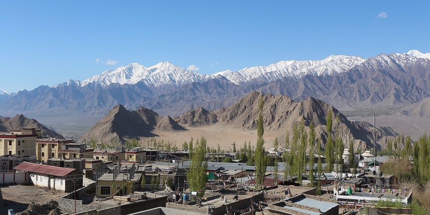 The scenic view from one of the best hotels in Ladakh