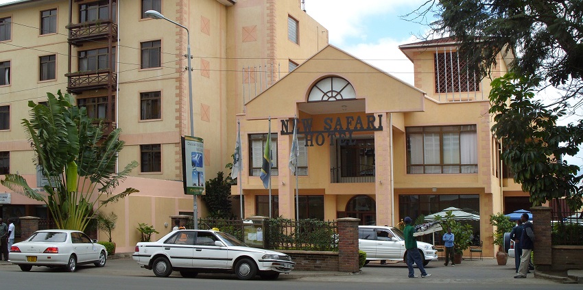 The front view of the New Safari Hotel in Arusha, Tanzania - for travellers