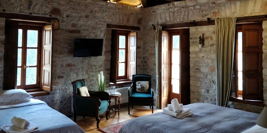 An image of a hotel room, one of the accommodations near the Po Lin Monastery.