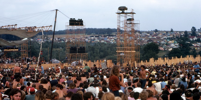 This image shows the Philadelphia music festival where the crowd is gathered to enjoy the music