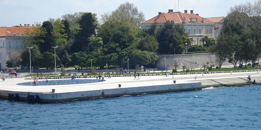 A picture of a sea Organ in Zadar, a beautiful spot near Plitvice Lakes National Park.